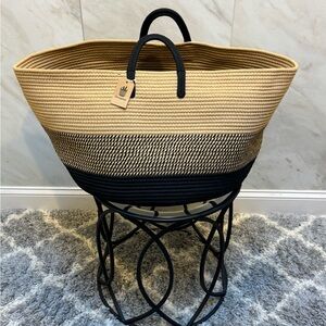 Large Woven Rope Basket for Pillows, Blankets Storage or a Casual Outing.